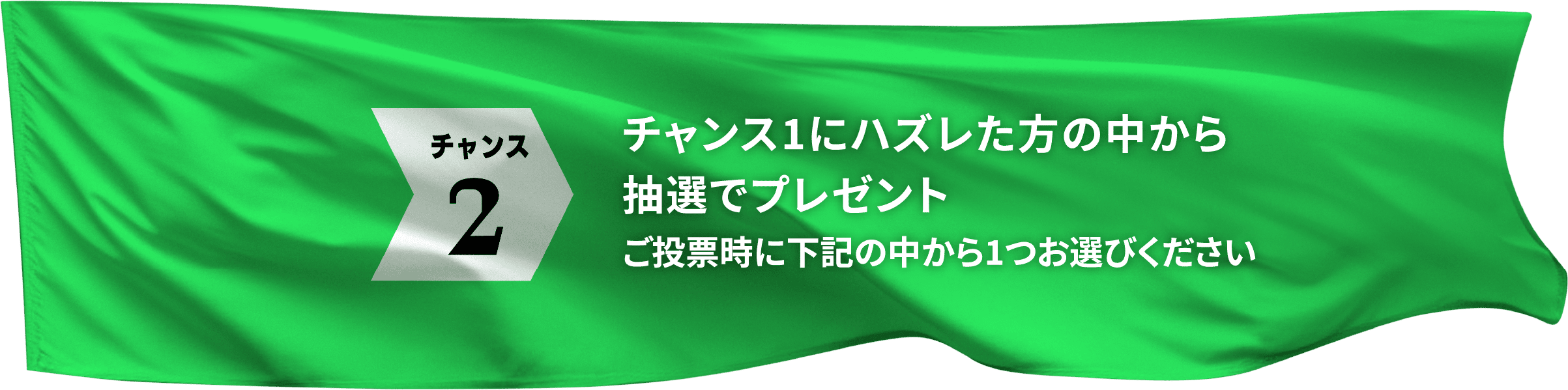 chance1 A賞またはB賞のいずれかをお選びいただき抽選でプレゼント