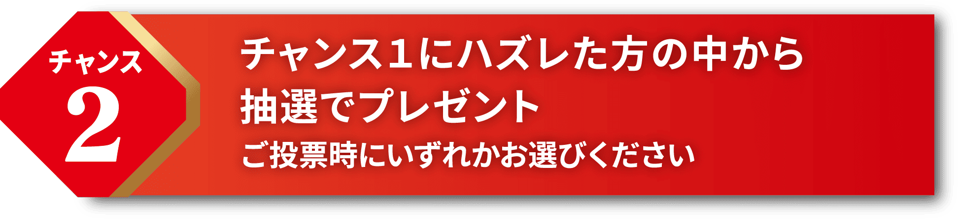 chance3　チャンス1・2にハズレた方の中から抽選でプレゼント