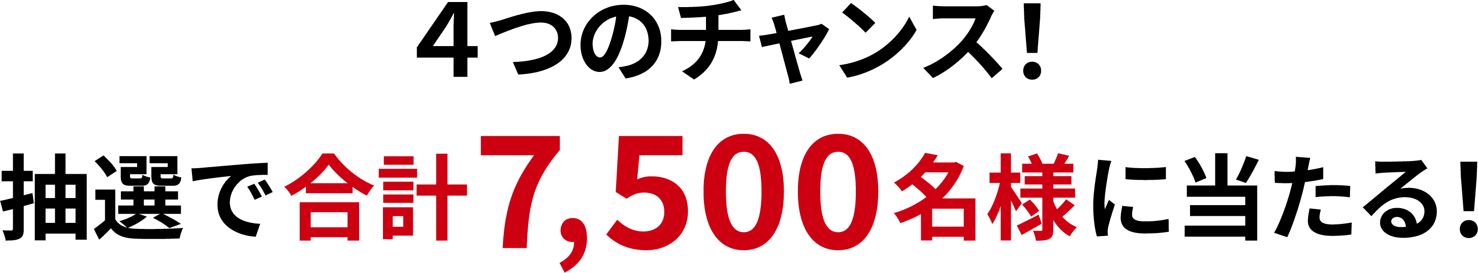 4つのチャンス！合計6,600名様に当たる！